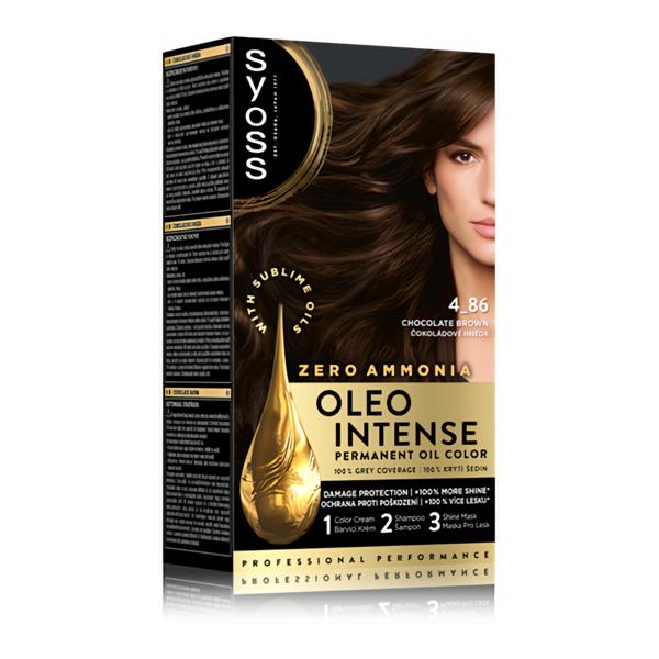Syoss Oleo Intense Permanentní barva na vlasy 4-86 Čokoládově hnědá Košík.cz