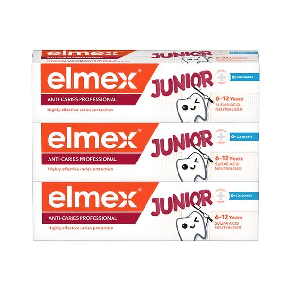 Elmex Anti-Caries Professional Junior zubní pasta pro děti ve věku 6-12 let (3x 75 ml) Košík.cz