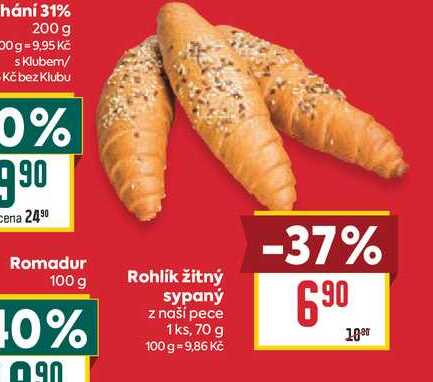 Žitný rohlík 70g