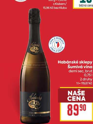 Habánské sklepy Šumivá vína demi sec, brut 0,75l