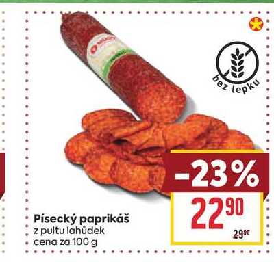 Písecký paprikáš z pultu lahůdek cena za 100 g 