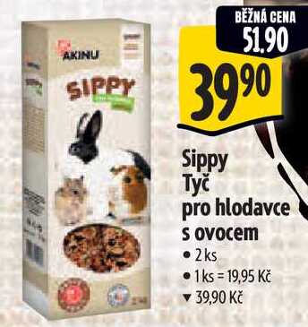 Sippy Tyč pro hlodavce s ovocem, 2 ks 