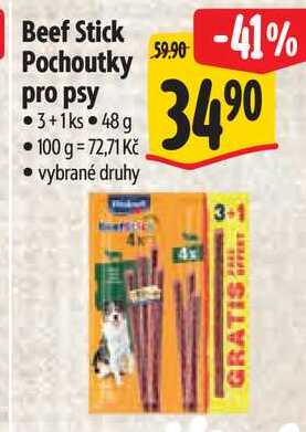 Beef Stick Pochoutky pro psy, 3+1ks 48g