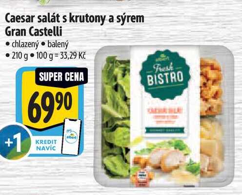 Caesar salát s krutony a sýrem Gran Castelli, 210 g 