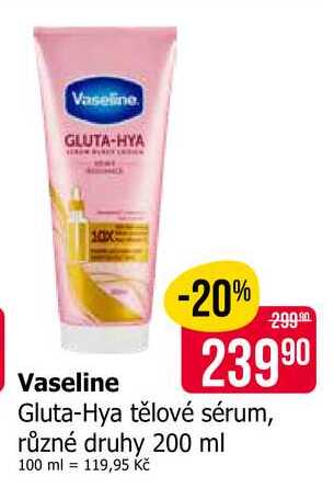 Vaseline Gluta-Hya tělové sérum, různé druhy 200 ml Teta drogerie