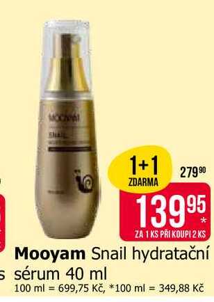 Mooyam Snail hydratační s sérum 40 ml Teta drogerie
