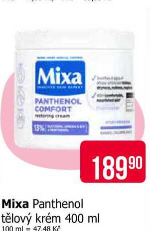 Mixa Panthenol tělový krém 400 ml Teta drogerie