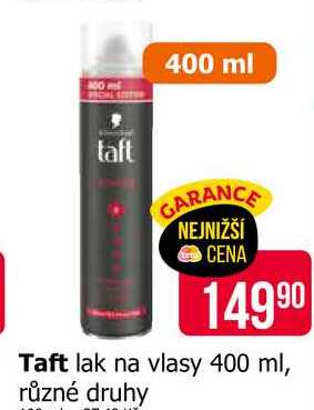Taft lak na vlasy 400 ml, různé druhy Teta drogerie