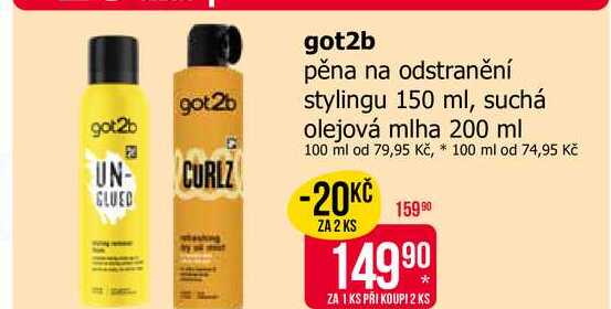 Got2b pěna na odstranění stylingu 150 ml Teta drogerie