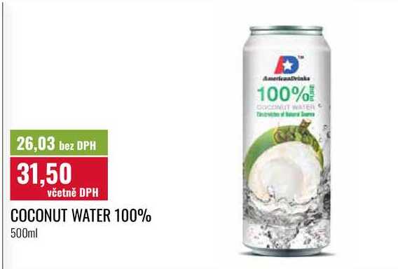 COCONUT WATER 100% 500ml   