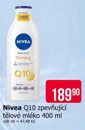Nivea Q10 zpevňující tělové mléko 400 ml Teta drogerie