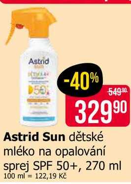 Astrid Sun dětské mléko na opalování sprej SPF 50+, 270 ml Teta drogerie