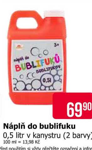 Náplň do bublifuku 0,5 litr v kanystru Teta drogerie
