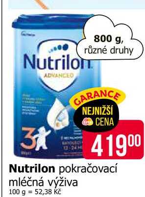 Nutrilon pokračovací mléčná výživa 800g Teta drogerie