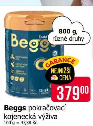 Beggs pokračovací kojenecká výživa 800g