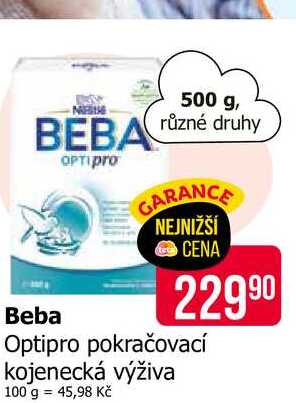 BEBA Optipro pokračovací kojenecká výživa 500g Teta drogerie