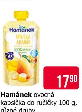 Hamánek ovocná kapsička do ručičky 100 g, různé druhy Teta drogerie