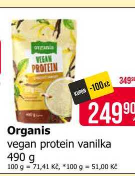 Organis vegan protein vanilka 490 g 