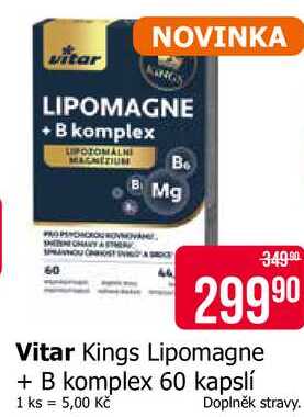 Vitar Kings Lipomagne + B komplex 60 kapslí Teta drogerie