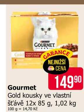 Gourmet Gold kousky ve vlastní šťávě 12x 85 g, 1,02 kg
