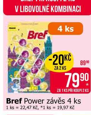 Bref Power Aktiv WC blok 4x50ml, vybrané druhy 200g