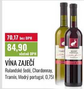 VÍNA ZAJEČÍ Rulandské šedé, Chardonnay. Tramín, Modrý portugal, 0,751 