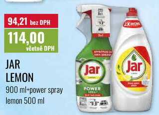 JAR LEMON 900 ml+power spray lemon 500 ml Ratio
