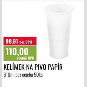 KELÍMEK NA PIVO PAPÍR 610ml bez cejchu 50ks Ratio