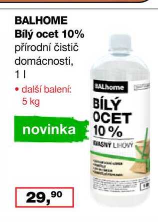 BALHOME Bílý ocet 10% 1 l Ráj drogerie