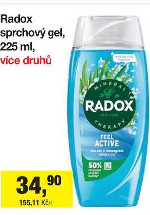 Radox sprchový gel, 225 ml Šlak