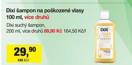 Dixi šampon na poškozené vlasy 100 ml Šlak
