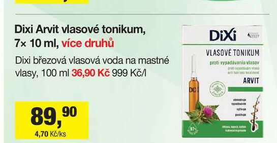 Dixi Arvit vlasové tonikum, 7x 10 ml Šlak