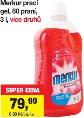 Merkur prací gel, 60 praní, 3 l Šlak