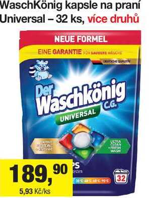 Waschkönig kapsle na praní Universal - 32 ks Šlak