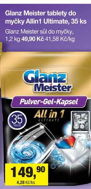 Glanz Meister tablety do myčky Allin1 Ultimate, 35 ks Šlak