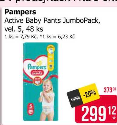 Pampers Active Baby Pants JumboPack, vel. 5, 48 ks