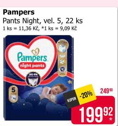 Pampers Pants Night, vel. 5, 22 ks Teta drogerie