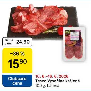 Tesco Vysočina krájená, 100 g