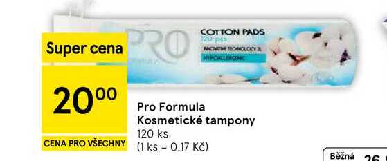 Pro Formula Kosmetické tampony, 120 ks Tesco
