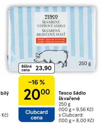 Tesco Sádlo škvařené, 250 g