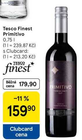 Tesco Finest Primitivo, 0.75 l