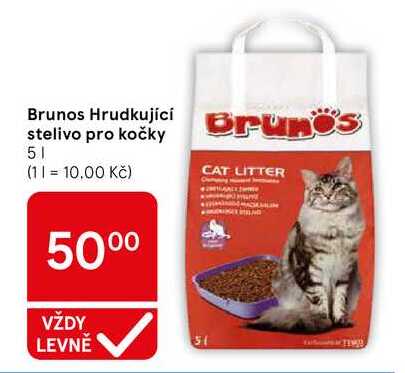 Brunos Hrudkující Brunos stelivo pro kočky, 5 l