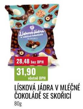 LÍSKOVÁ JÁDRA V MLÉČNÉ ČOKOLÁDĚ SE SKOŘICÍ 80g