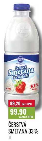 ČERSTVÁ SMETANA 33% 1l