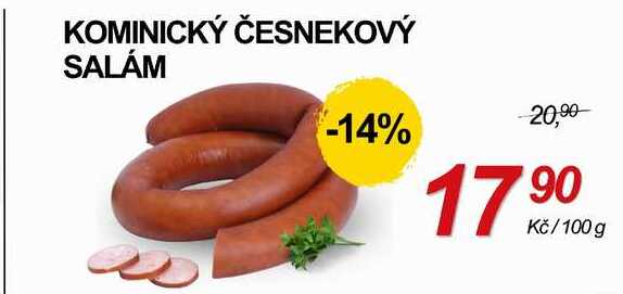 KOMINICKÝ ČESNEKOVÝ SALÁM, 100 g