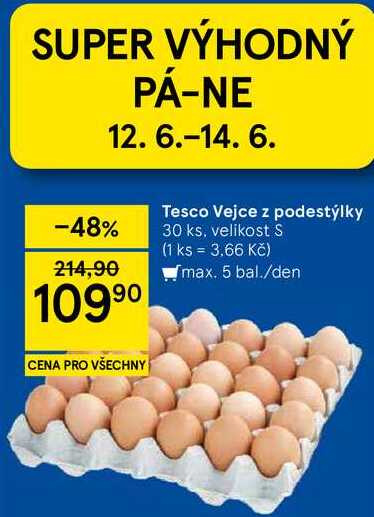 Tesco Vejce z podestýlky, 30 ks, velikost S