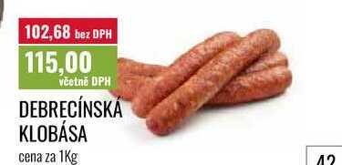 DEBRECÍNSKÁ KLOBÁSA cena za 1kg