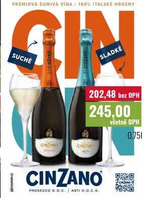 CINZANO PROSECCO D.O.C. | ASTI D.O.C.O. 0,75l
