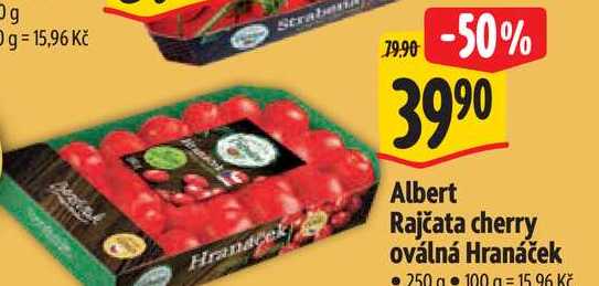 Albert Rajčata cherry oválná Hranáček 250g