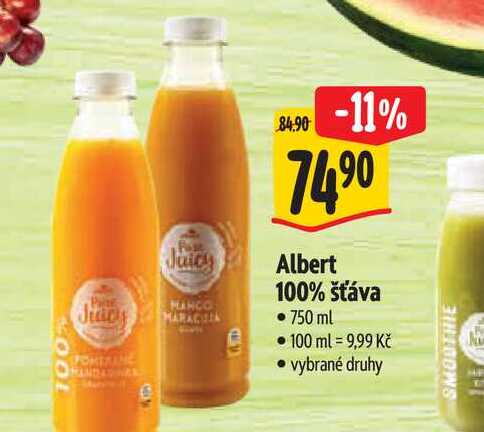   Albert 100% šťáva 750 ml 